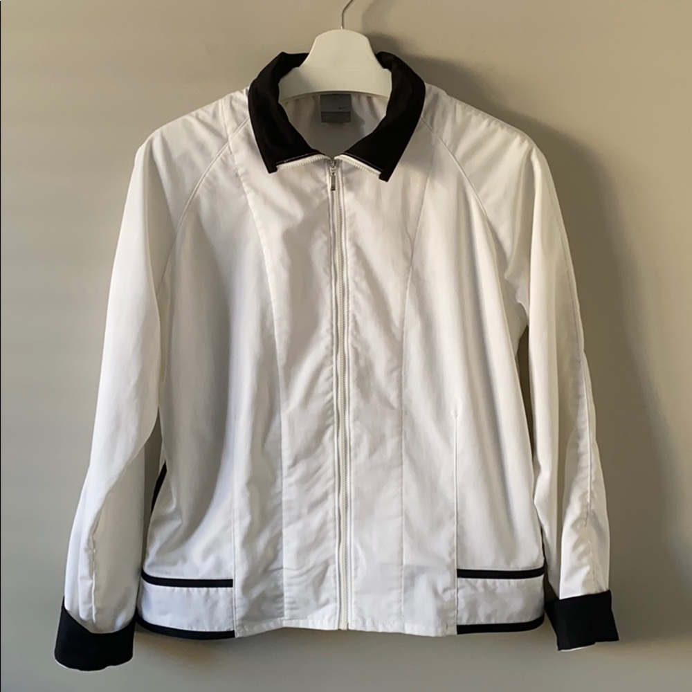Nike White and Black Windbreaker